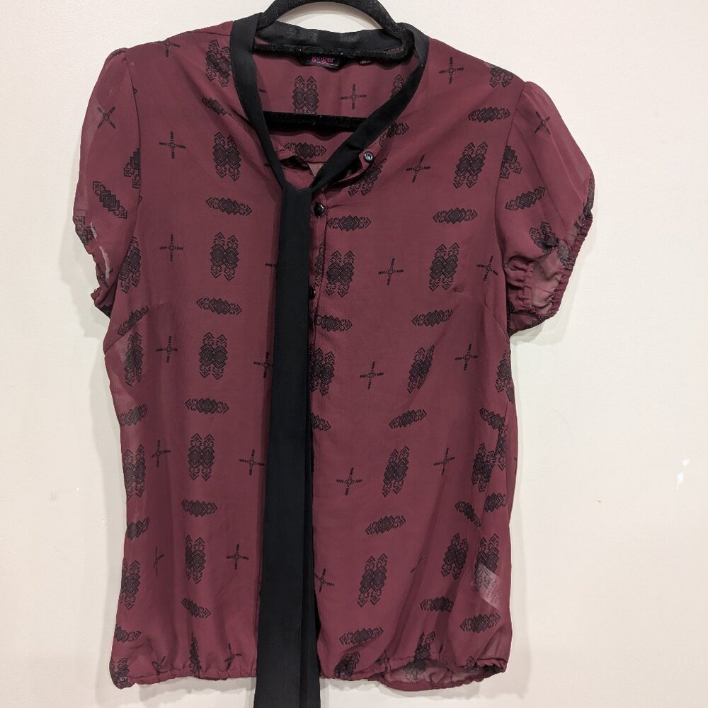 Sheer Button top - Ginger XL size